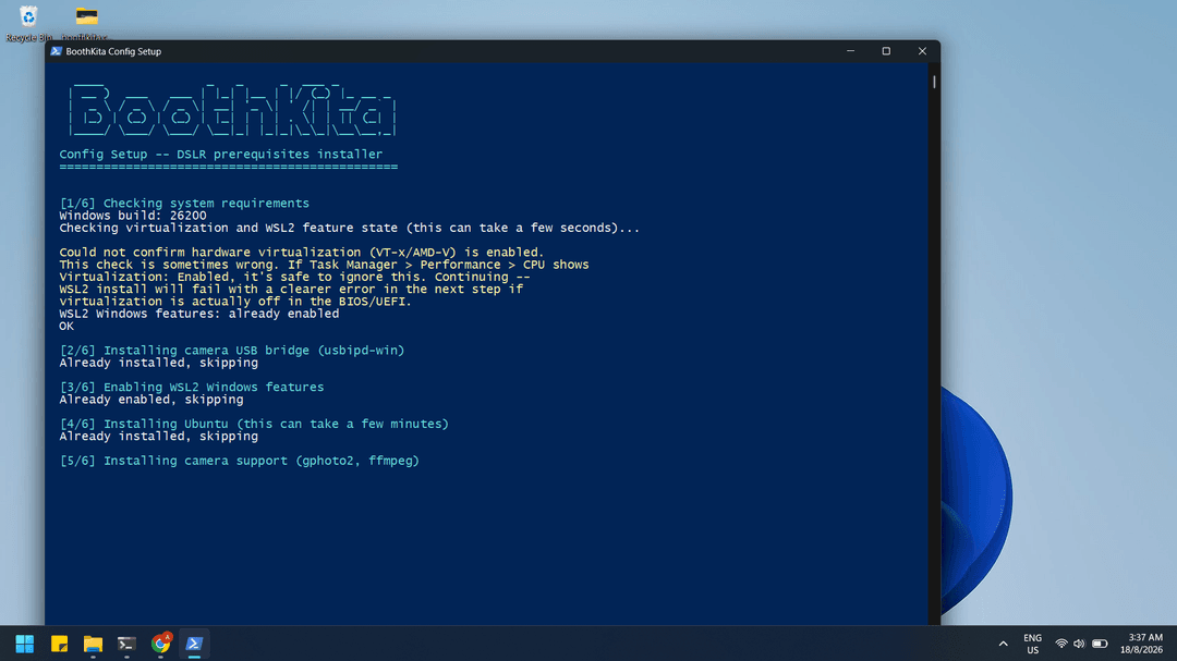 Config setup installation windows